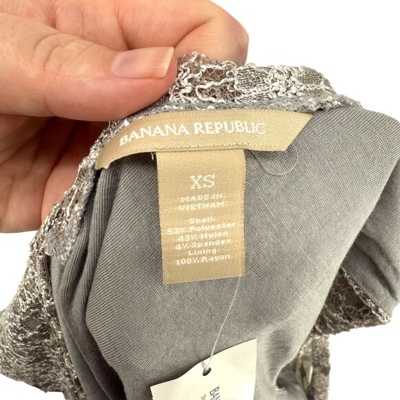 Banana Republic Floral Lace Overlay Tank Top Size XS Gray Career Office NWT - Picture 10 of 13